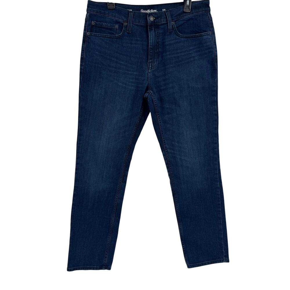 Goodfellow & Co Mens Slim Fit Jeans 34x30 Dark Wash Blue Denim Stretch Casual